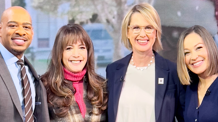 From left to right are “GMA3” host DeMarco Morgan; “Dear Santa, The Series” director Dana Nachman; USPS Marketing Vice President Sheila Holman; and “GMA3” co-host Eva Pilgrim.